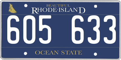 RI license plate 605633