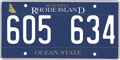 RI license plate 605634