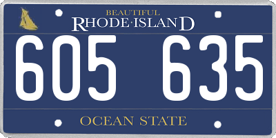 RI license plate 605635