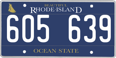 RI license plate 605639