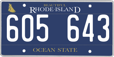 RI license plate 605643