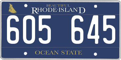 RI license plate 605645