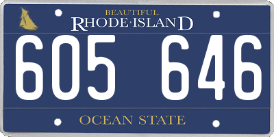 RI license plate 605646