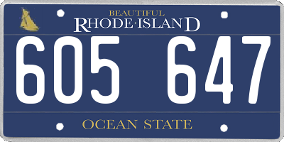 RI license plate 605647