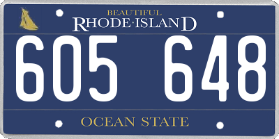 RI license plate 605648