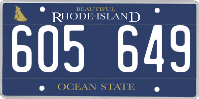 RI license plate 605649
