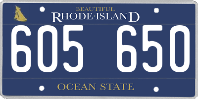 RI license plate 605650