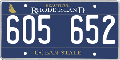 RI license plate 605652