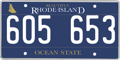 RI license plate 605653