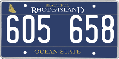 RI license plate 605658