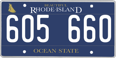 RI license plate 605660