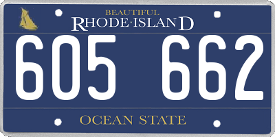 RI license plate 605662