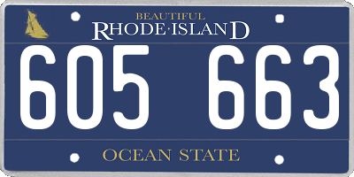 RI license plate 605663