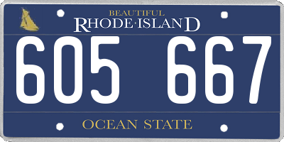 RI license plate 605667