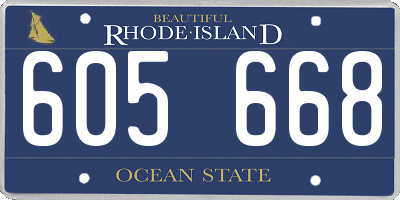 RI license plate 605668