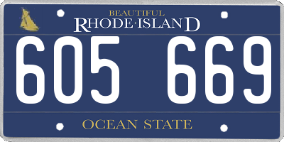 RI license plate 605669
