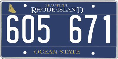 RI license plate 605671