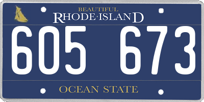 RI license plate 605673