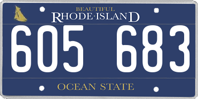 RI license plate 605683