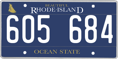 RI license plate 605684