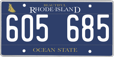 RI license plate 605685