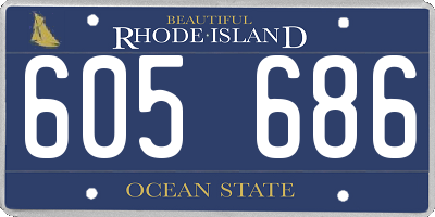 RI license plate 605686