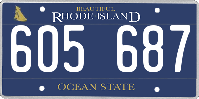 RI license plate 605687