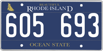 RI license plate 605693