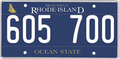 RI license plate 605700