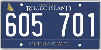RI license plate 605701