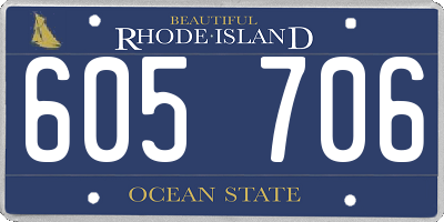 RI license plate 605706