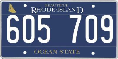 RI license plate 605709