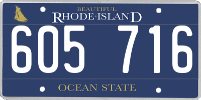 RI license plate 605716