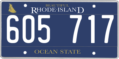 RI license plate 605717