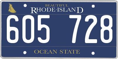 RI license plate 605728