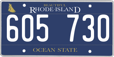 RI license plate 605730