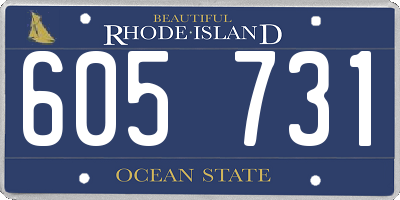 RI license plate 605731