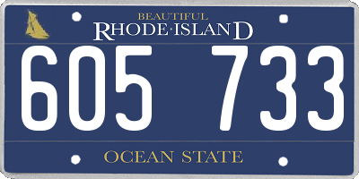RI license plate 605733