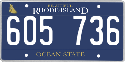 RI license plate 605736
