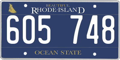 RI license plate 605748