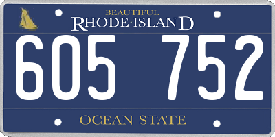 RI license plate 605752