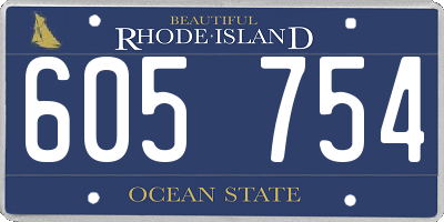RI license plate 605754