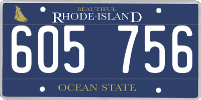 RI license plate 605756