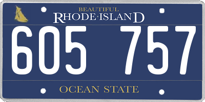 RI license plate 605757