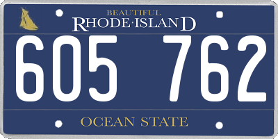 RI license plate 605762