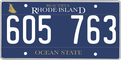 RI license plate 605763