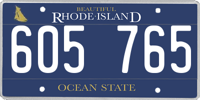 RI license plate 605765