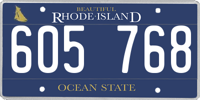 RI license plate 605768