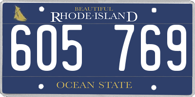 RI license plate 605769