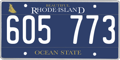 RI license plate 605773